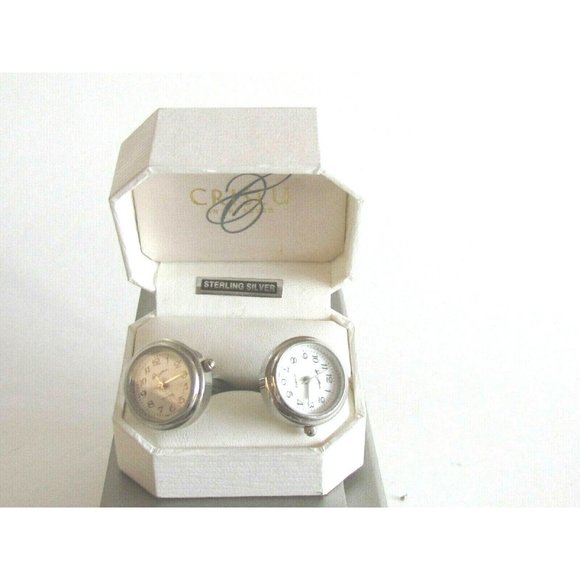 Men's Cufflink's Vintage Designer Crislu Real Sterling Silver Watch Cuff Links - Picture 2 of 6